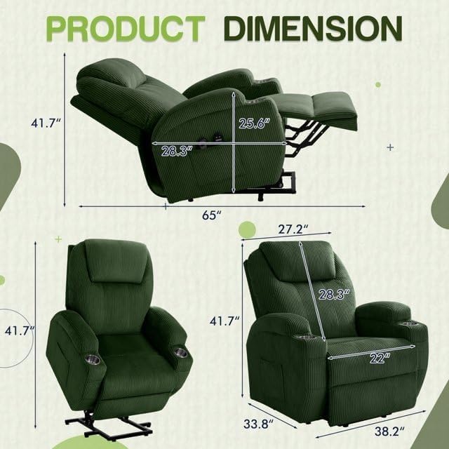 Electric Power Lift Recliner Chair with Massage