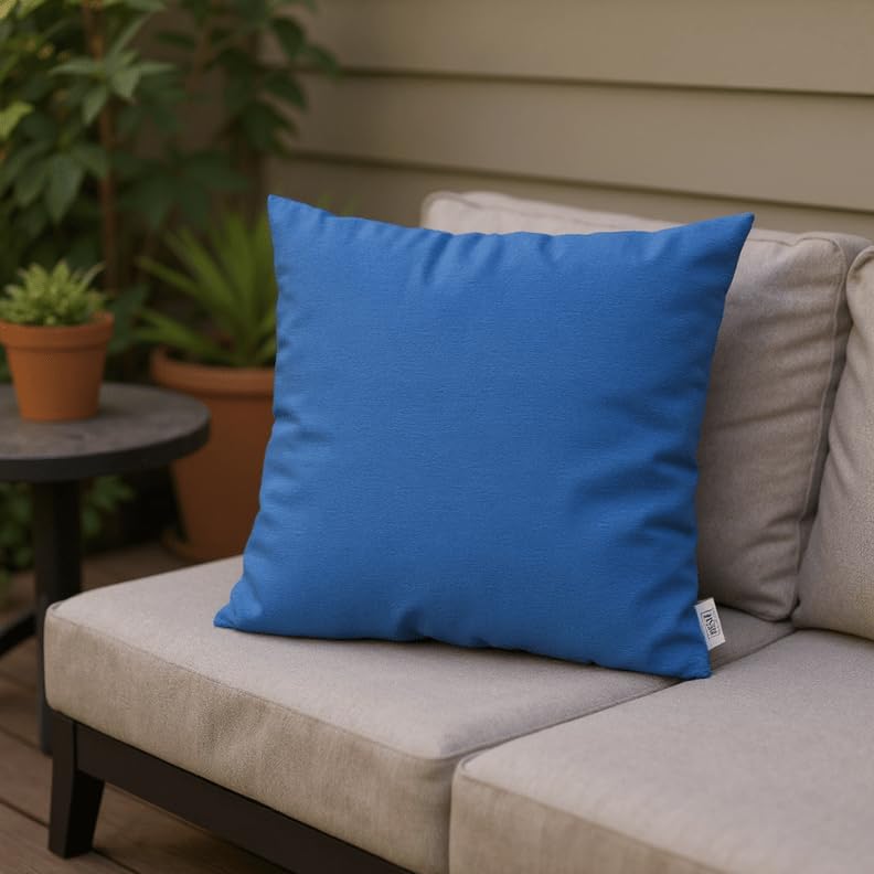 Sunbrella Outdoor Throw Pillows Set of 4 - Canvas Pacific Blue