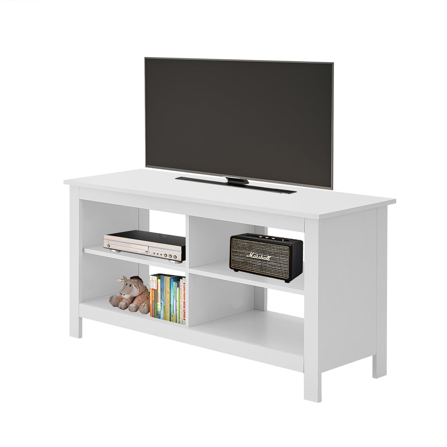 43 Inch TV Stand with 4 Open Shelves
