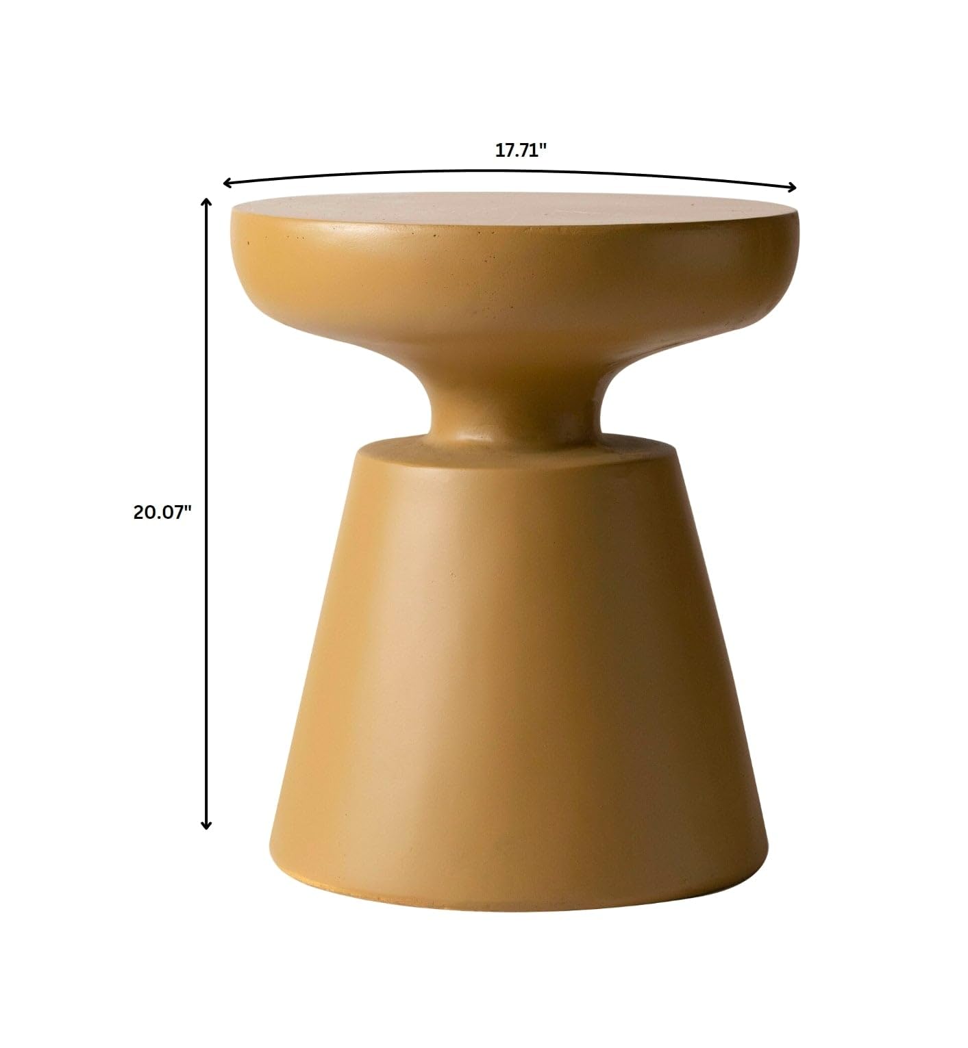 Round Fiberstone Side Table with Pedestal Base