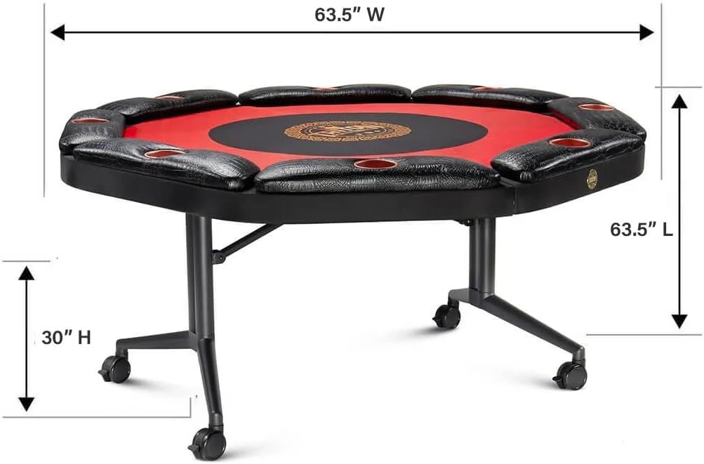 Foldable Poker Table with 8 Chairs and Mat