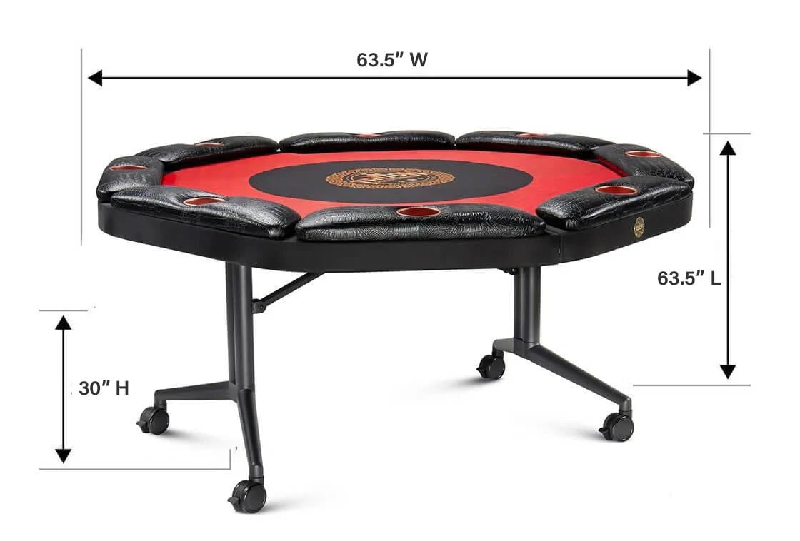 Foldable Poker Table with 8 Chairs and Mat