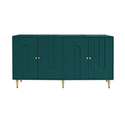 Modern Green Lacquered 4-Door Wooden Sideboard Cabinet