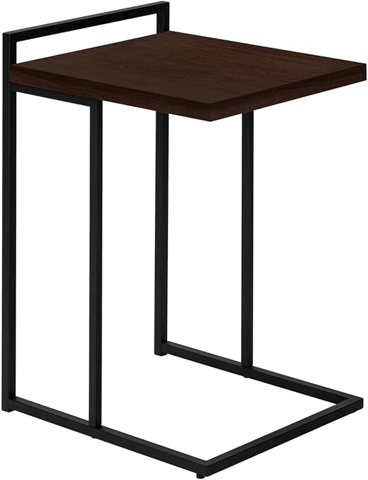C-Shaped Accent Table with Chrome Base