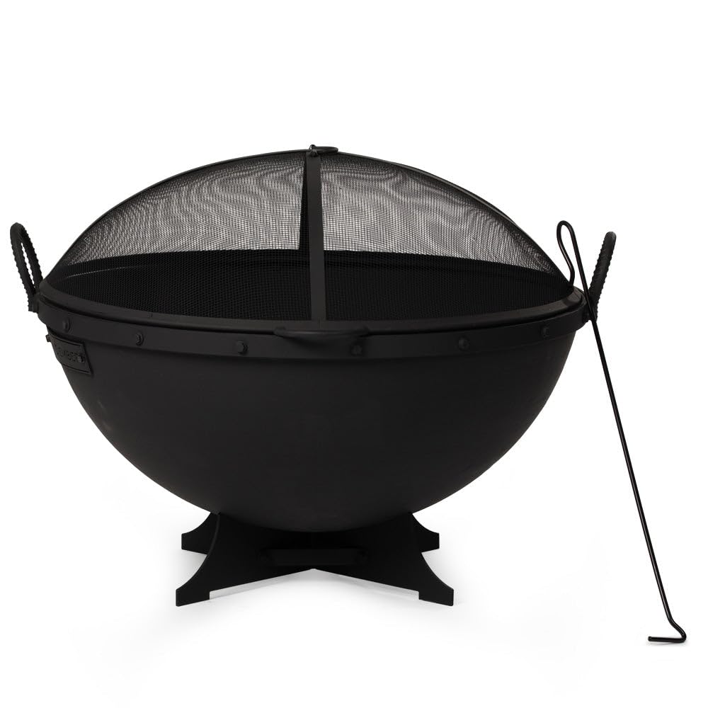32-Inch Hemisphere Fire Pit with Screen and Poker