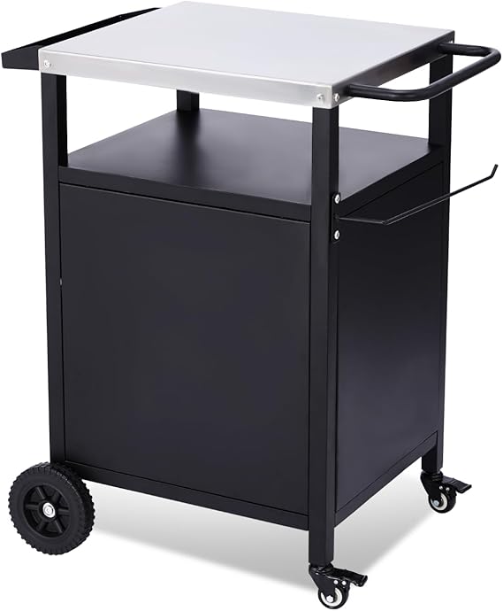 Outdoor Grill Cart with Storage and Wheels