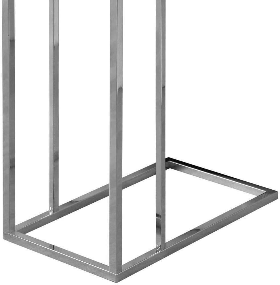 C-Shaped Accent Table with Chrome Base