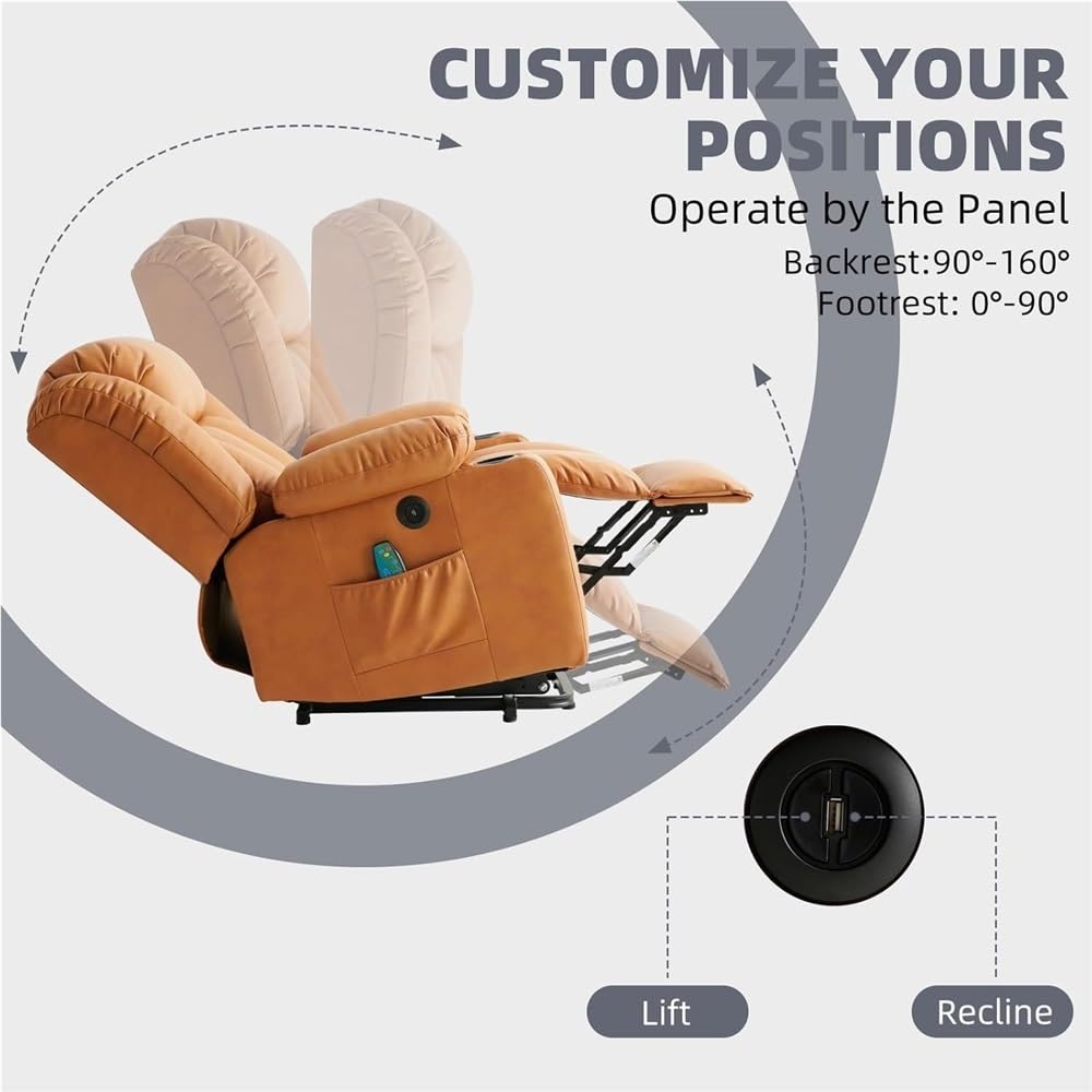 Power Lift Recliner Chair with Massage and Heat