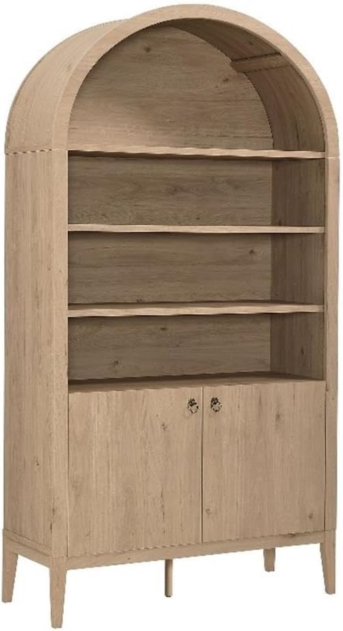 Tall Arched Storage Display Cabinet - 74 Inch Bookshelf