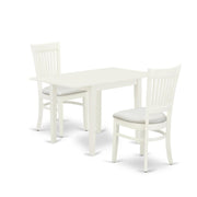 3-Piece Rectangular Dining Table Set with Drop Leaf
