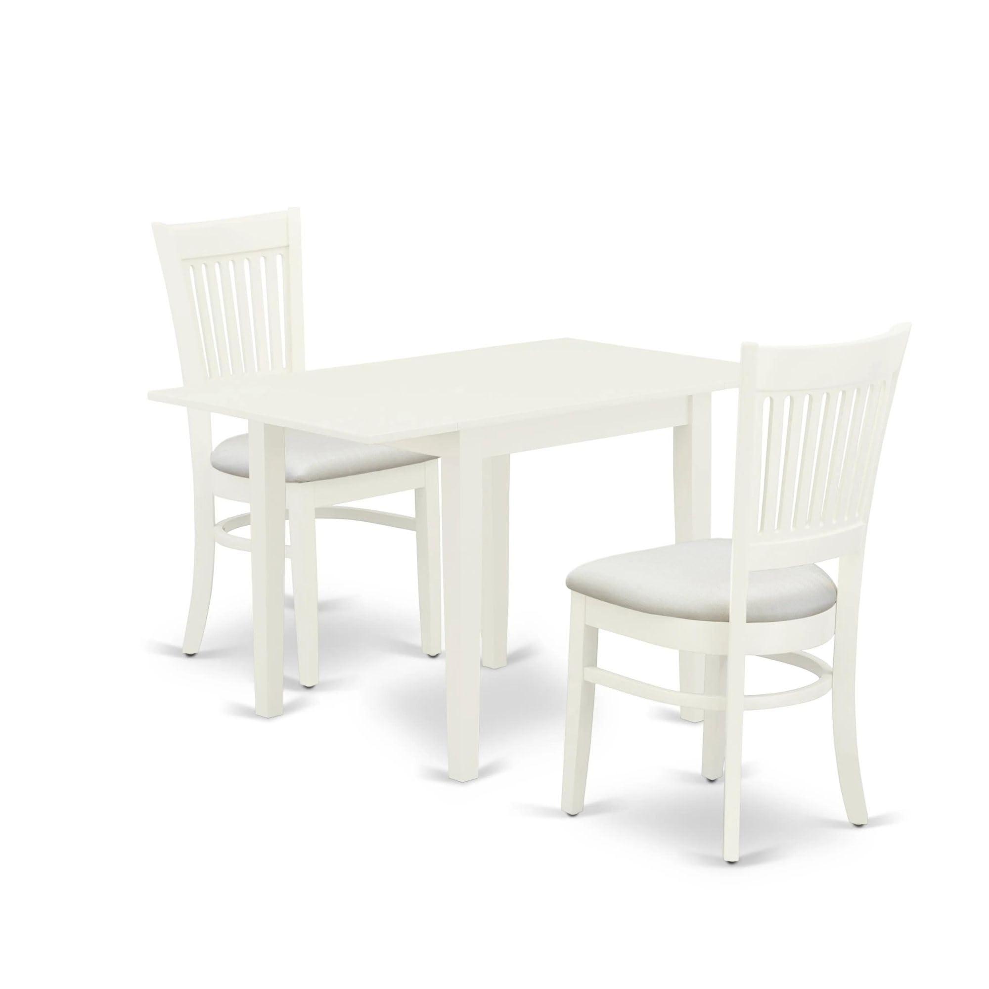 3-Piece Rectangular Dining Table Set with Drop Leaf