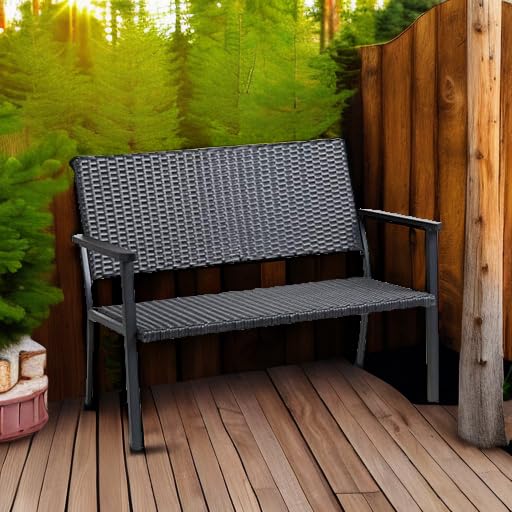 Outdoor Wicker Loveseat Bench