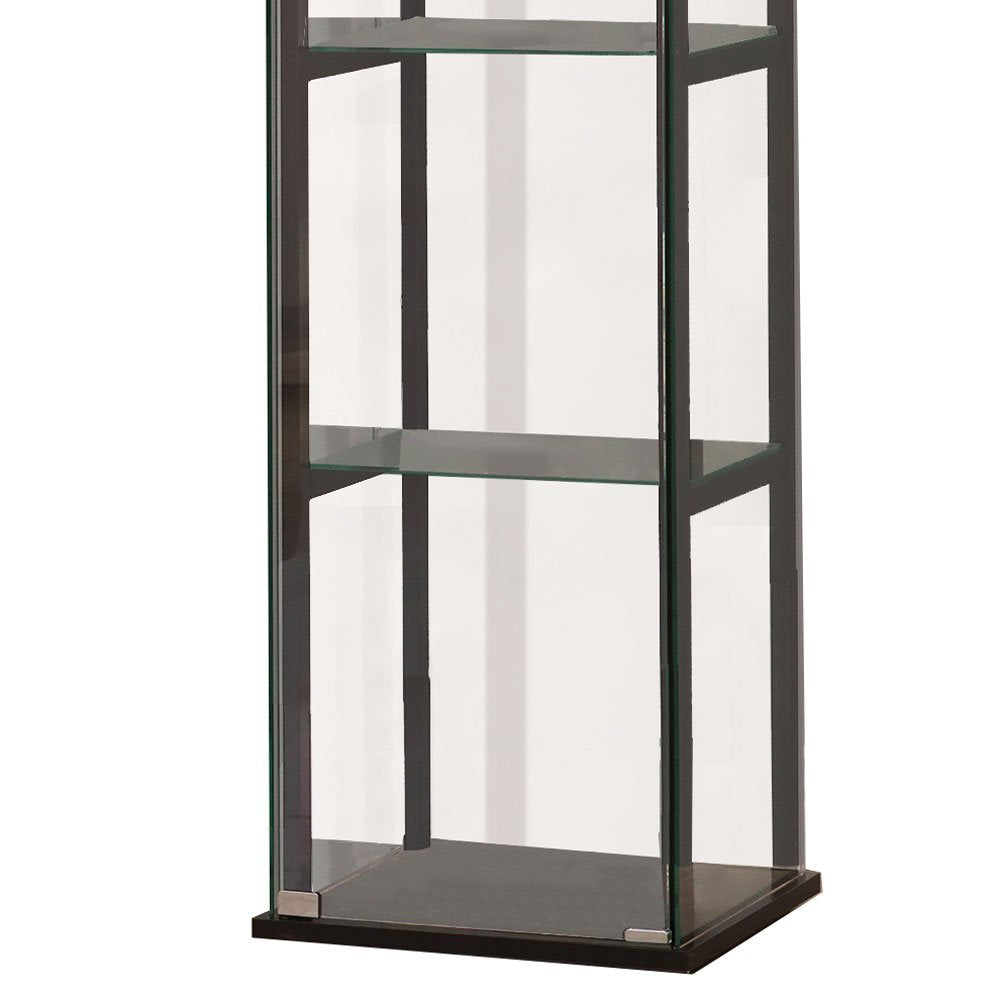 5-Shelf Curio Display Cabinet with Tempered Glass Shelves