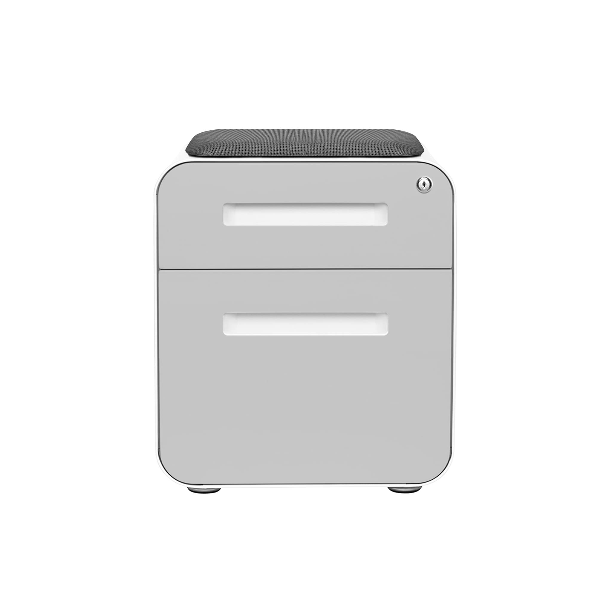 2-Drawer Mobile File Cabinet with Cushion Seat