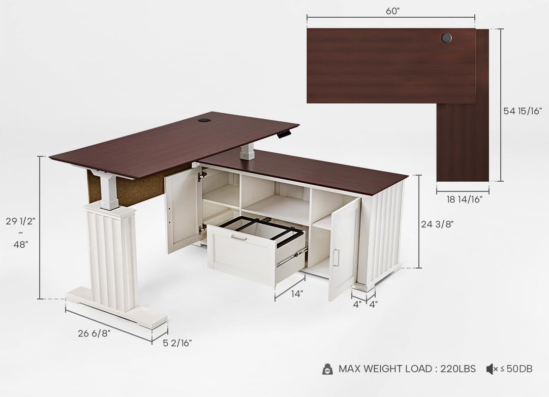 L-Shaped Executive Standing Desk