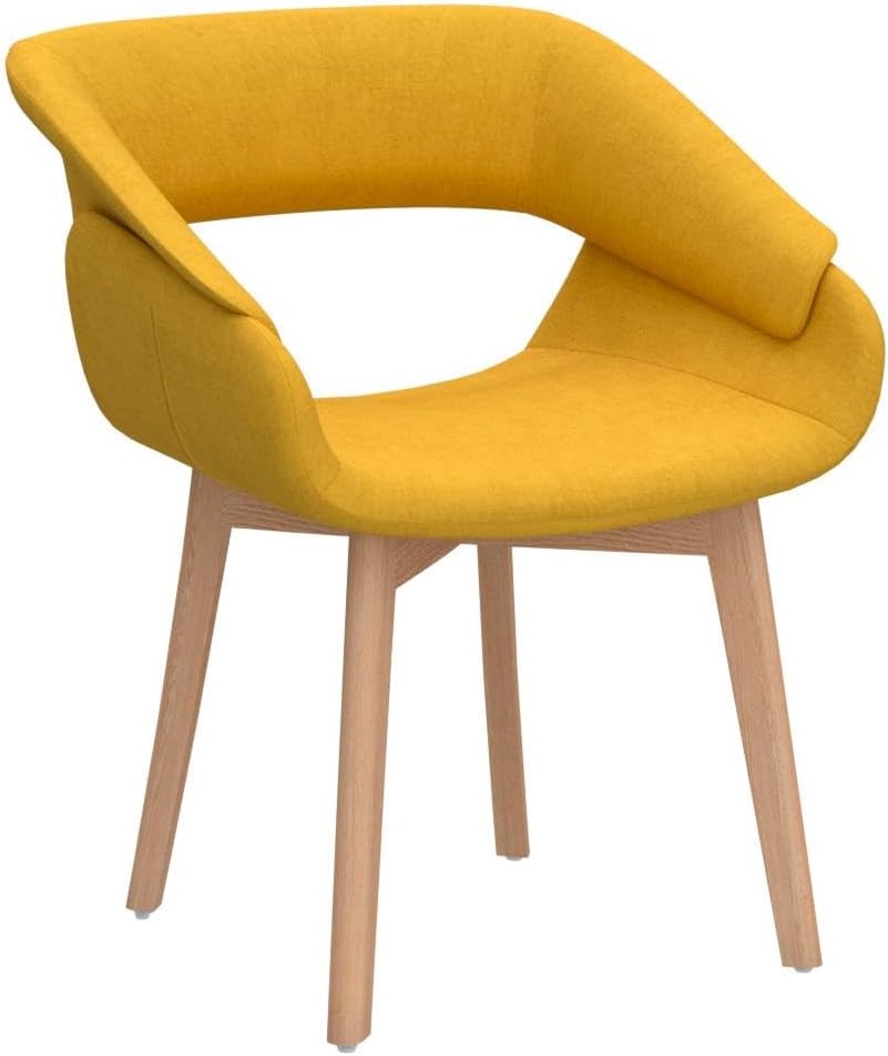 Modern Upholstered Dining Chairs Set of 2 with Solid Wood Legs