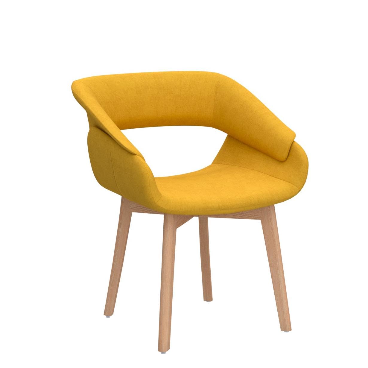 Modern Upholstered Dining Chairs Set of 2 with Solid Wood Legs