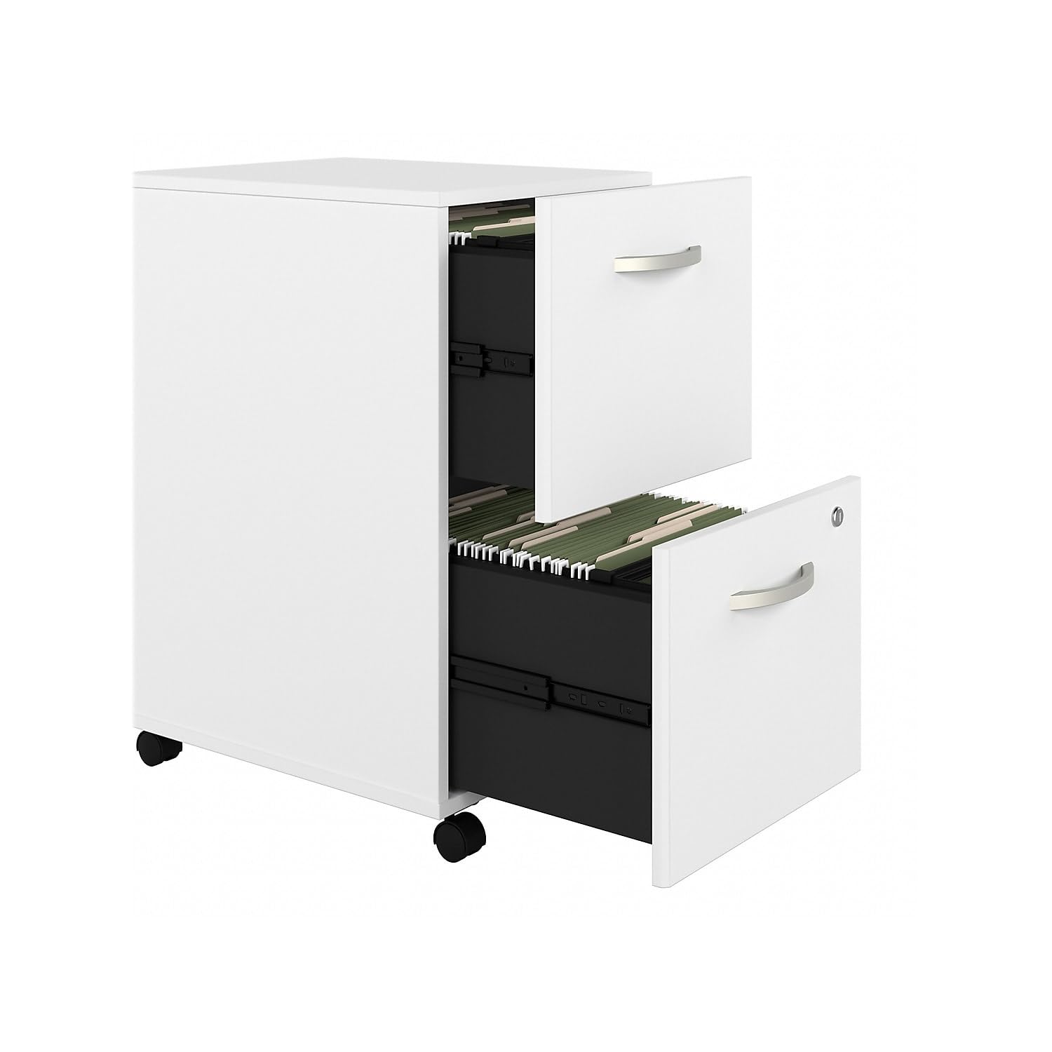 2 Drawer Mobile File Cabinet White