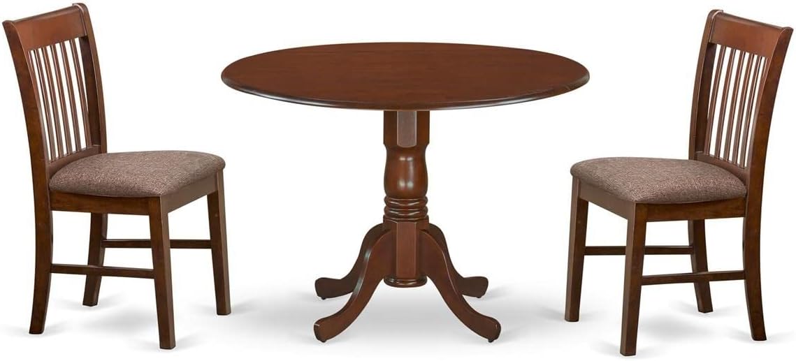 3-Piece Round Dining Set with Drop Leaf