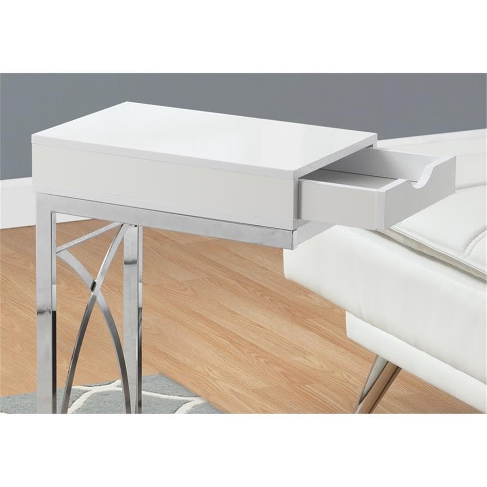 C-Shaped Accent Table with Drawer