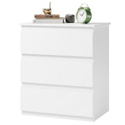 White Nightstand with 3 Drawers