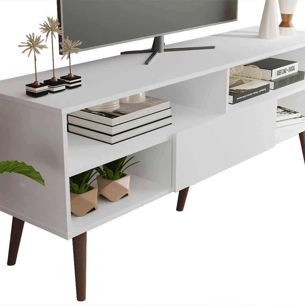 Modern TV Stand with Storage and Cable Management