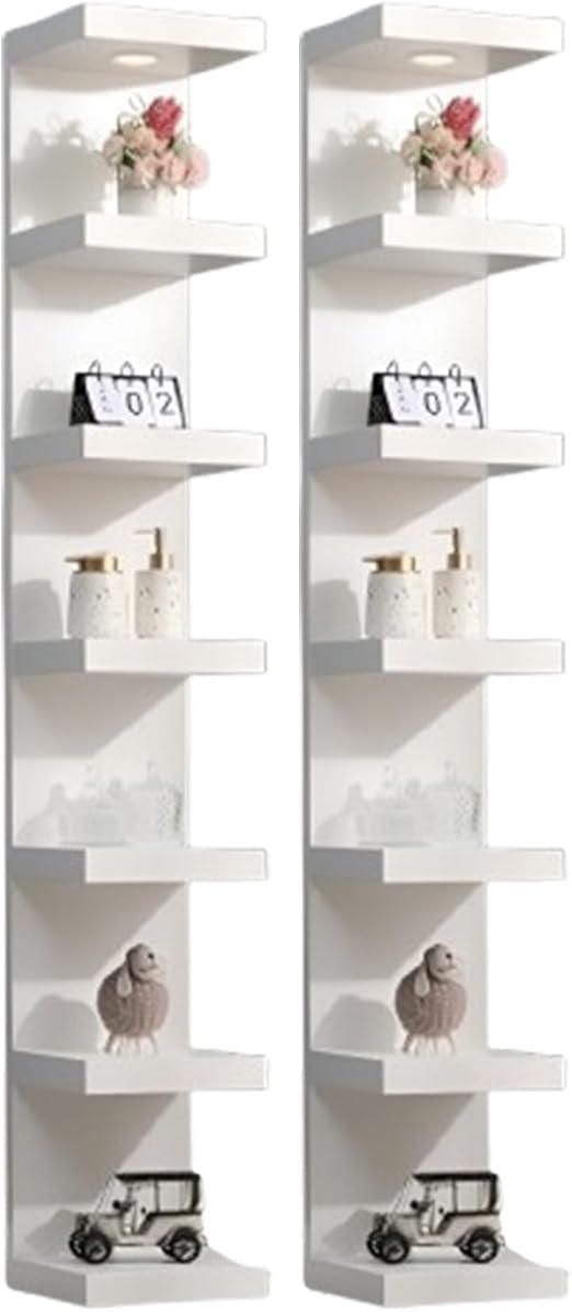 7-Tier Floating Wall Shelf with LED Lights