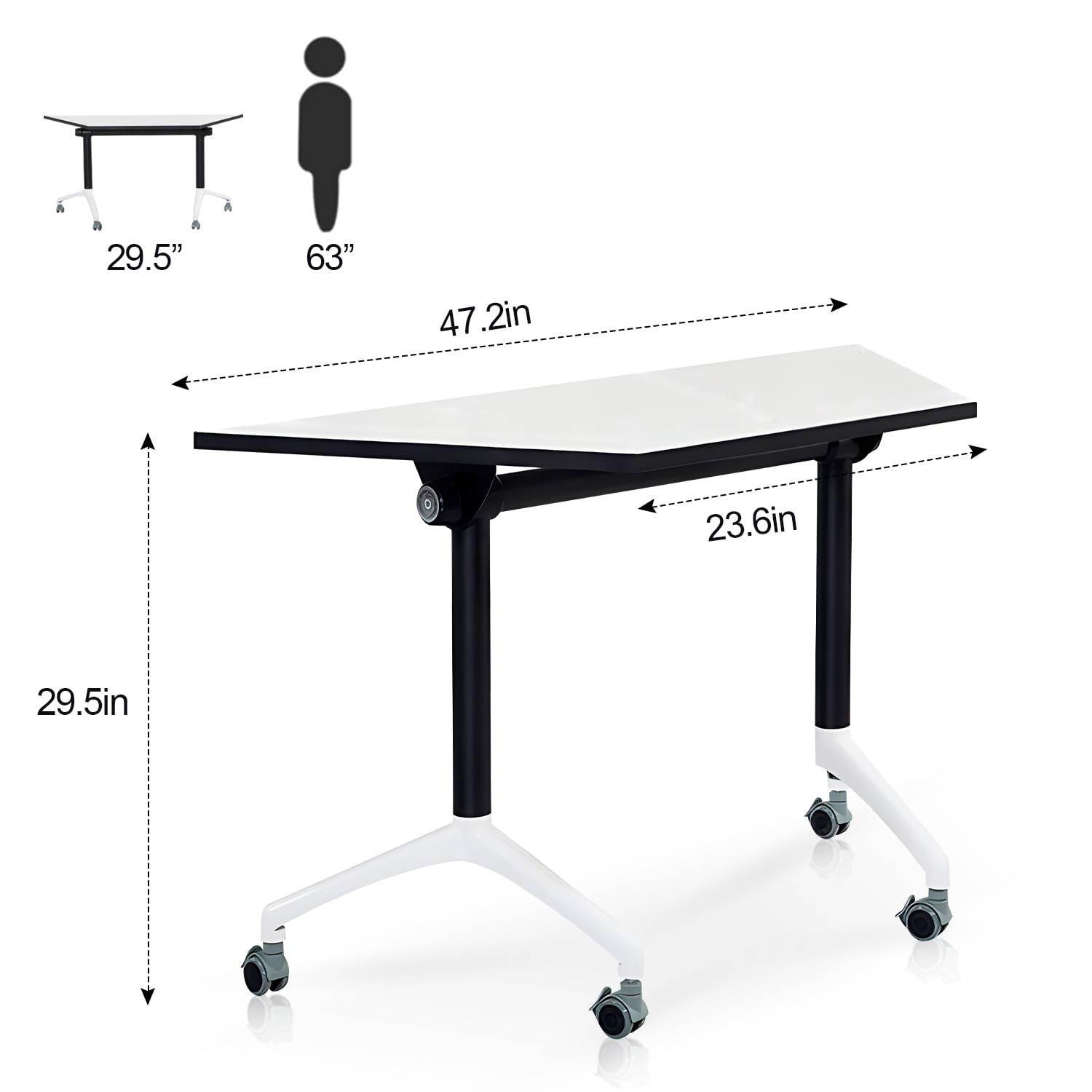 Foldable Conference Room Table with Wheels
