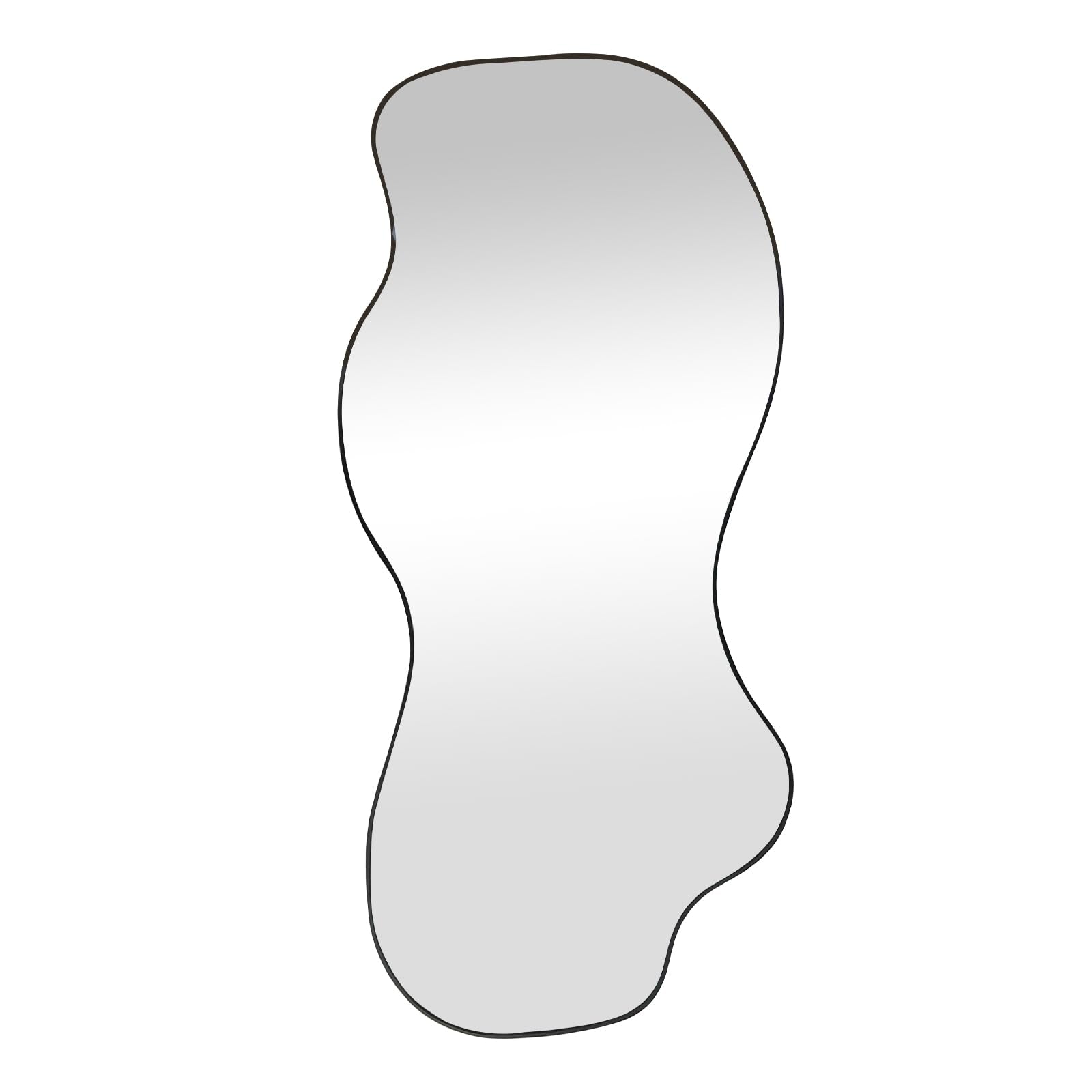 Irregular Asymmetrical Wall Mirror 47x21.6 Black