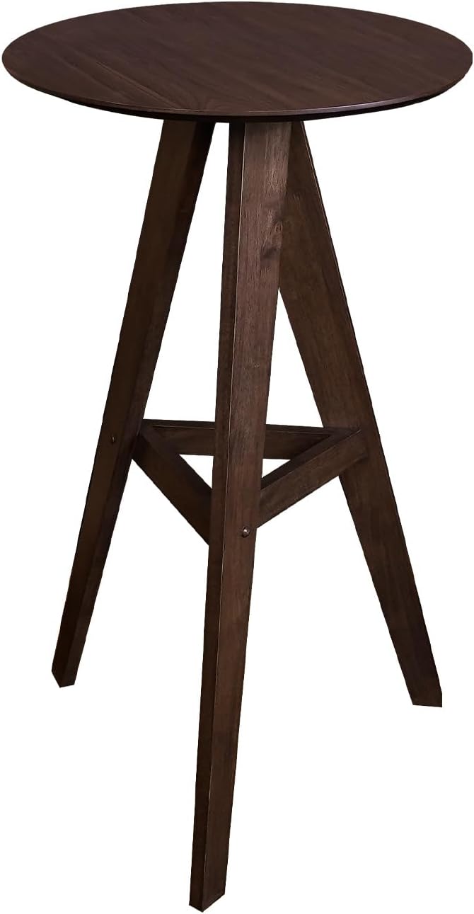 Round Walnut Bar Table
