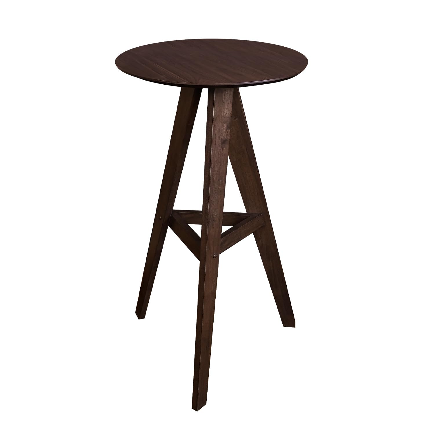 Round Walnut Bar Table