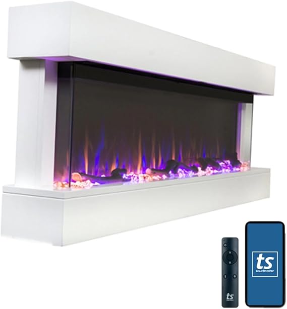 50" Smart Electric Fireplace White