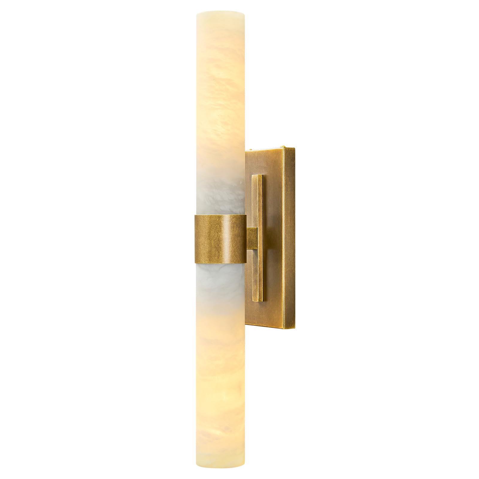 Antique Brass Wall Sconce with Marble Shade