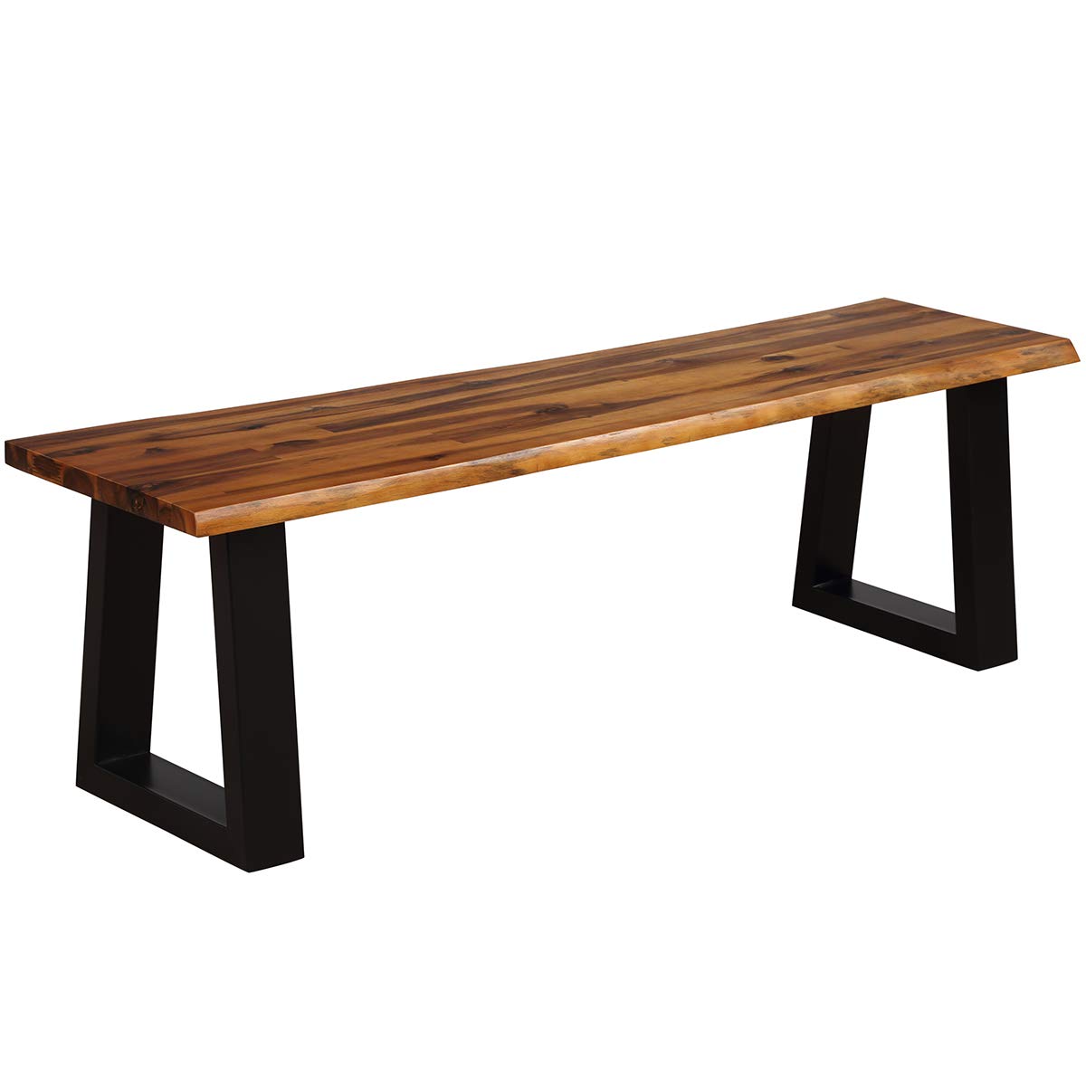 Acacia Wood Outdoor Bench Rustic Brown Black
