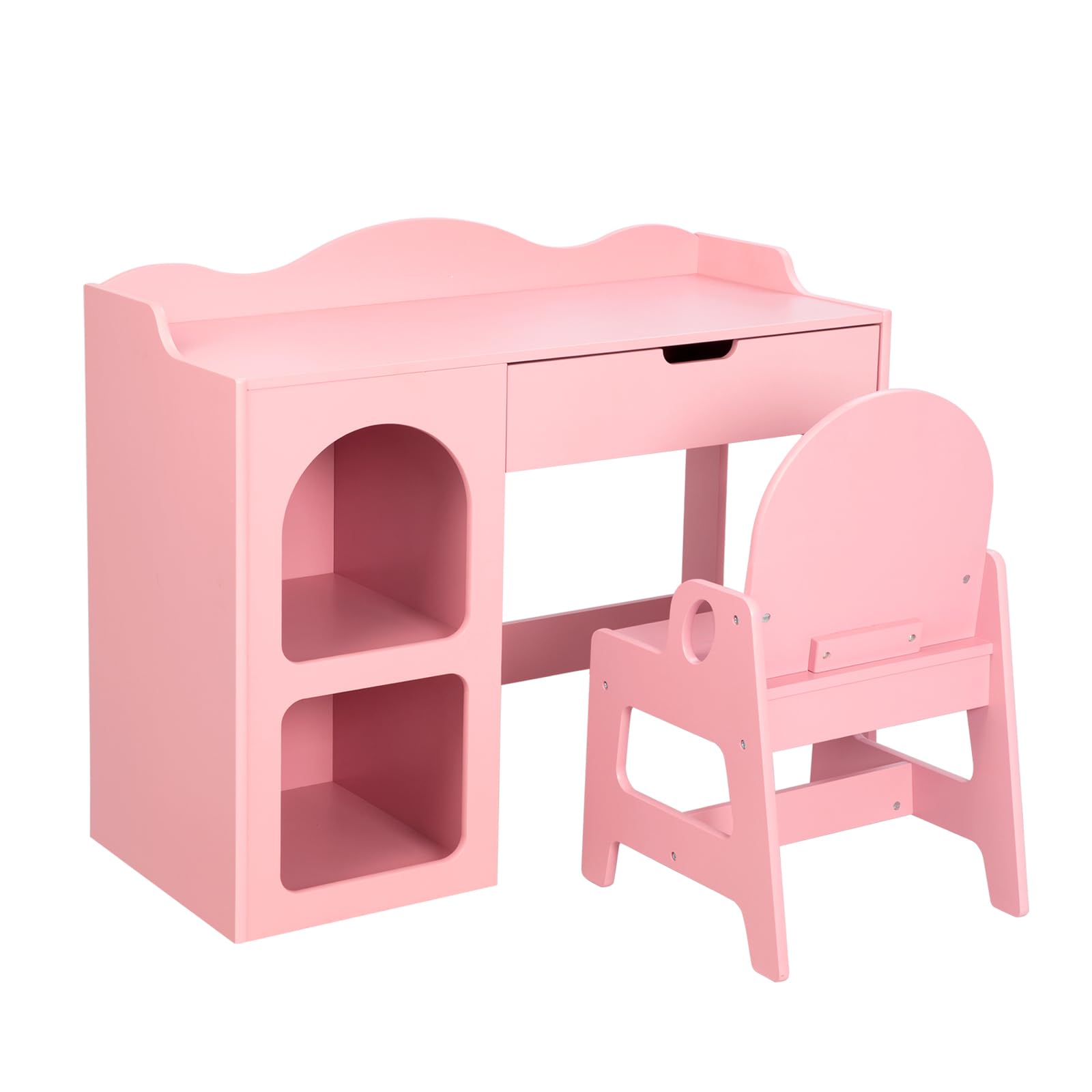 Kids Study Table and Chair Set with Storage