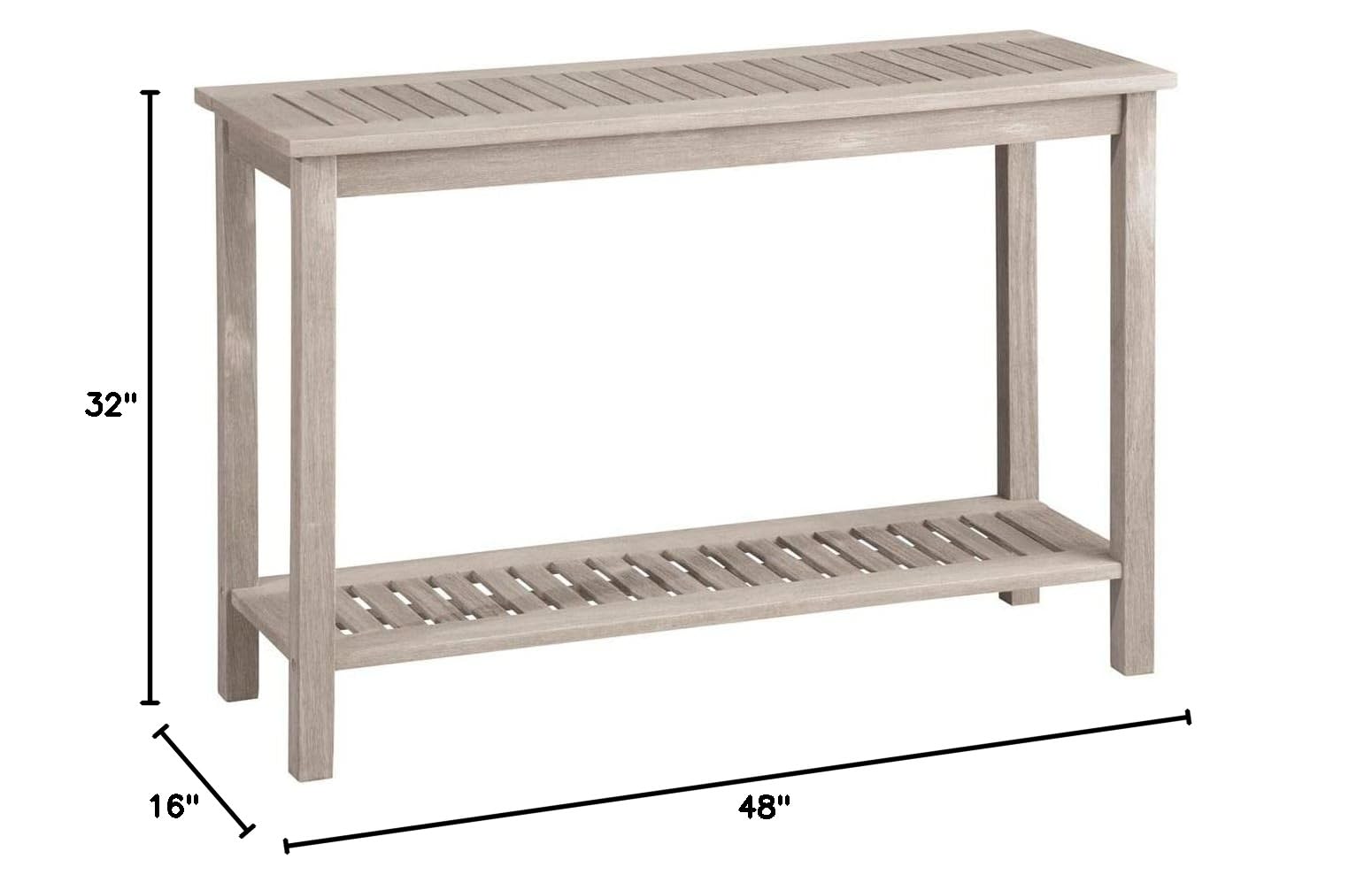 Acacia Wood Console Table Driftwood 48W x 16D x 32H