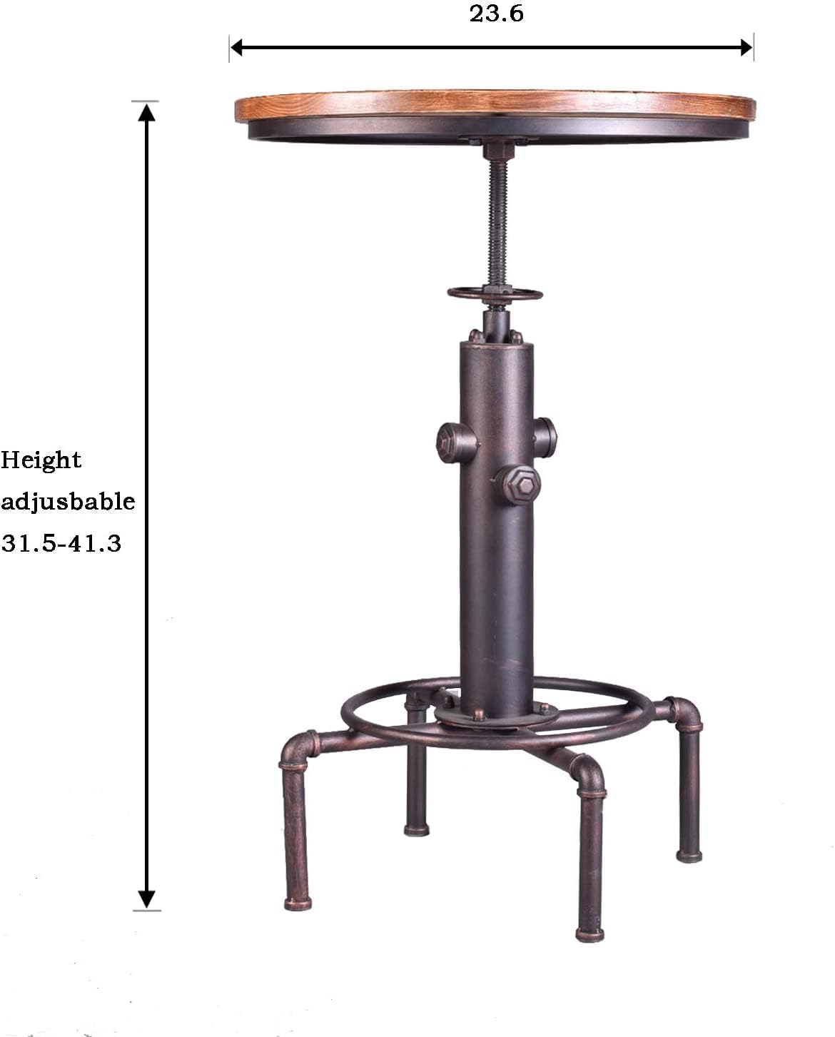 Industrial Pub Table Set with Adjustable Stools
