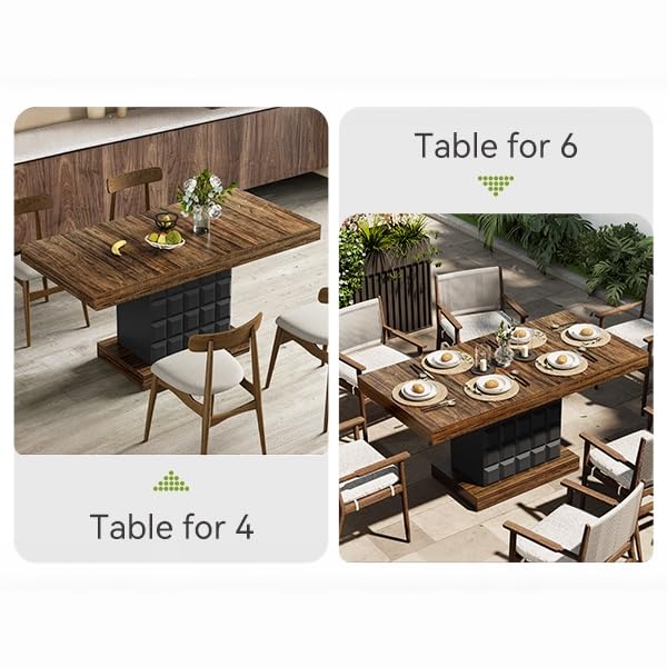63" Modern Dining Table for 4-6 People