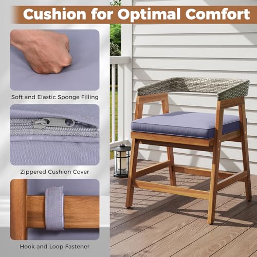 5 Piece Patio Dining Set with Cushioned Chairs
