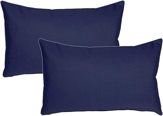 Sunbrella Indoor Outdoor Throw Pillows 12x20 Rectangular 2-Pack Black