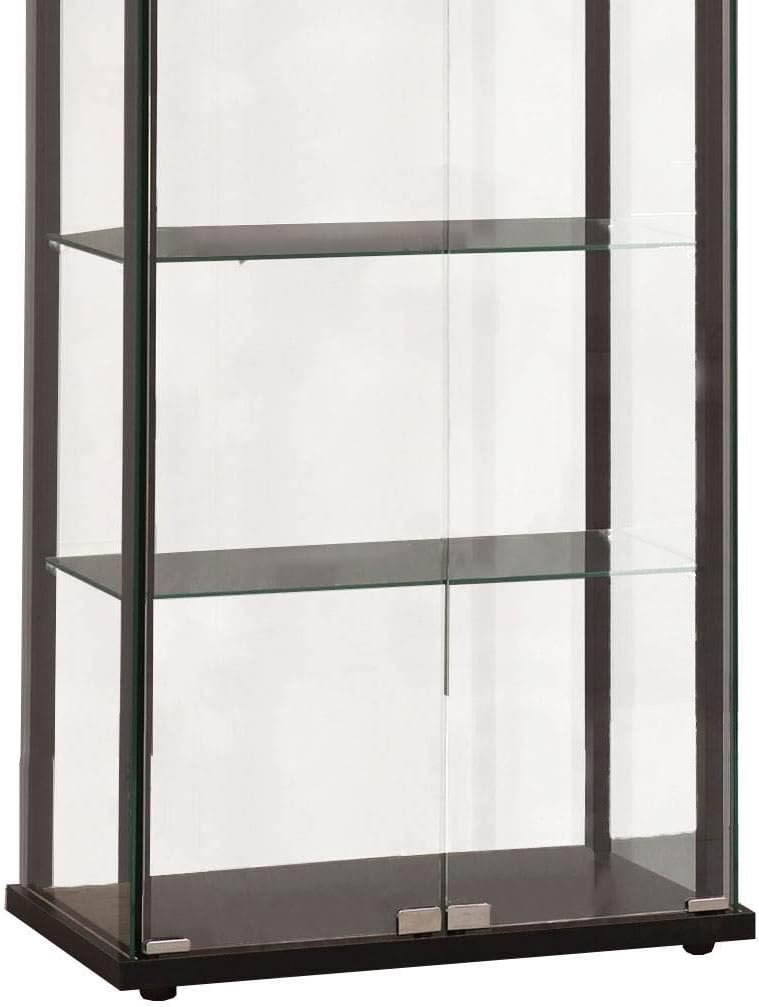 5-Shelf Curio Display Cabinet with Tempered Glass Shelves