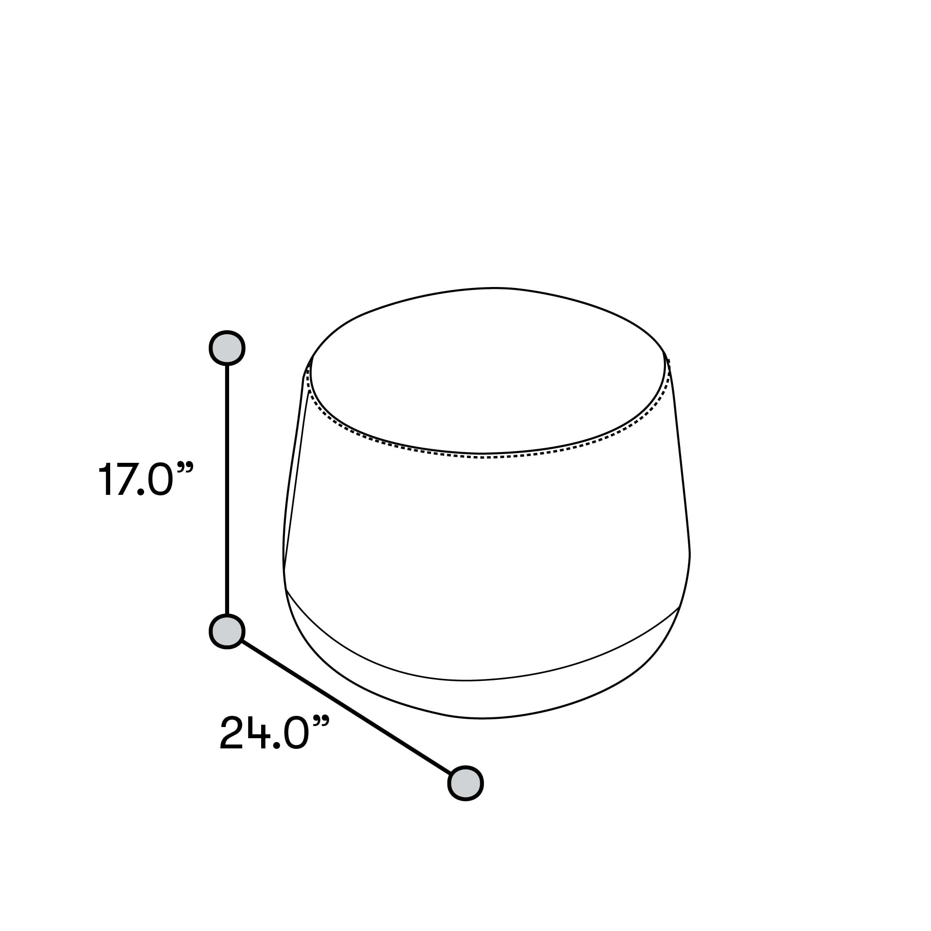 Round Faux Leather Ottoman with Pocket Coils