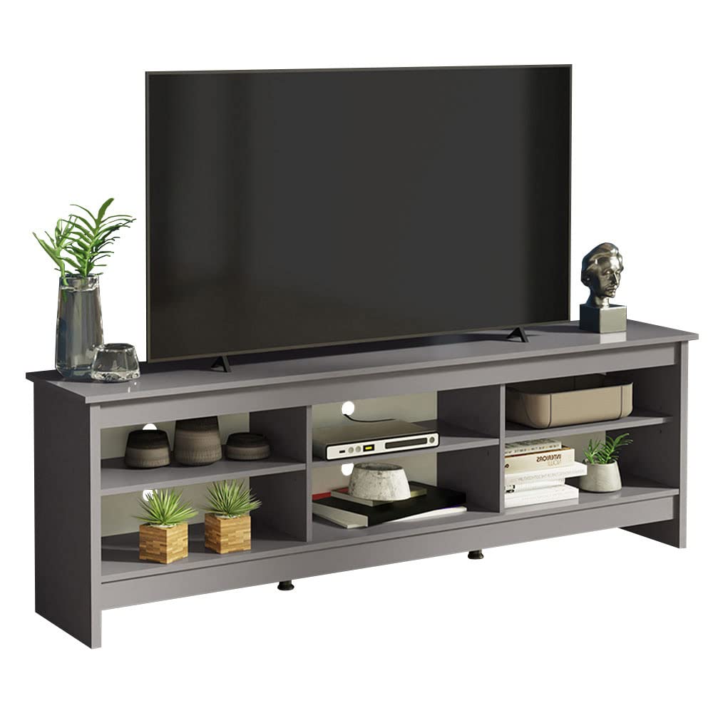 TV Stand with 6 Shelves and Cable Management