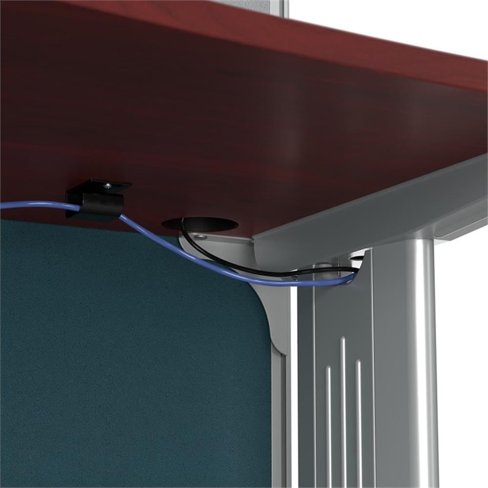 L-Shaped Cubicle Desk with Storage and Privacy Panels