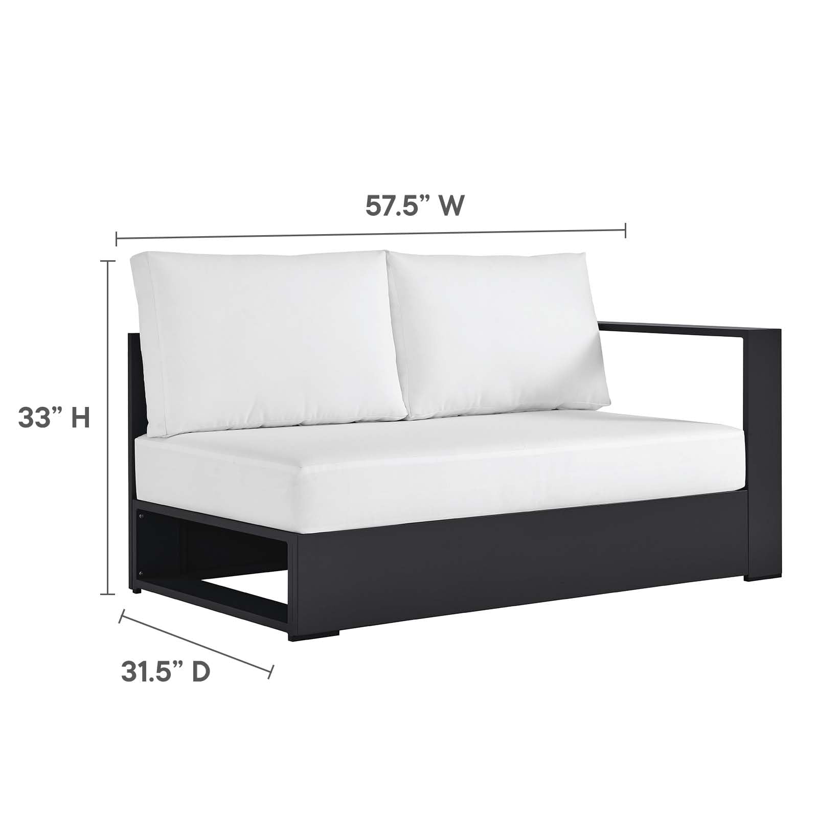 Outdoor Patio Sectional Sofa Set Gray White