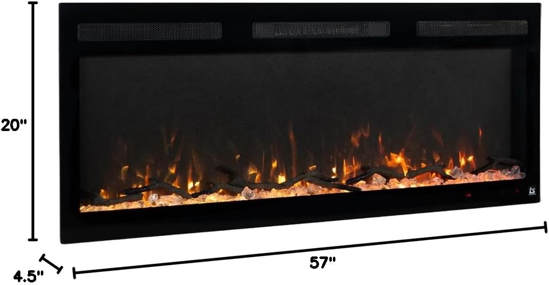 57" Smart Electric Fireplace with WiFi and Alexa