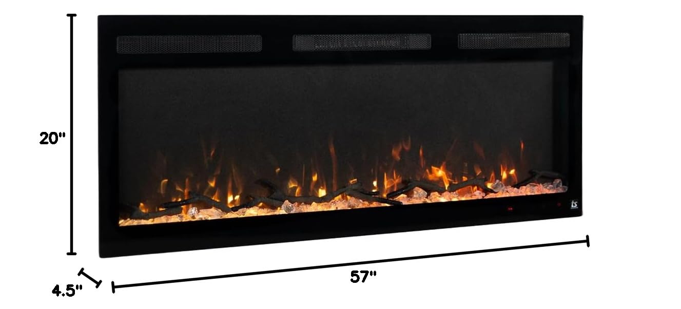 57" Smart Electric Fireplace with WiFi and Alexa