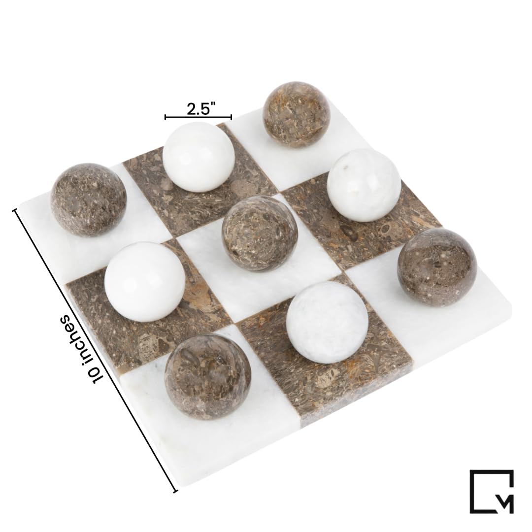 Round Marble Tic Tac Toe Game Set