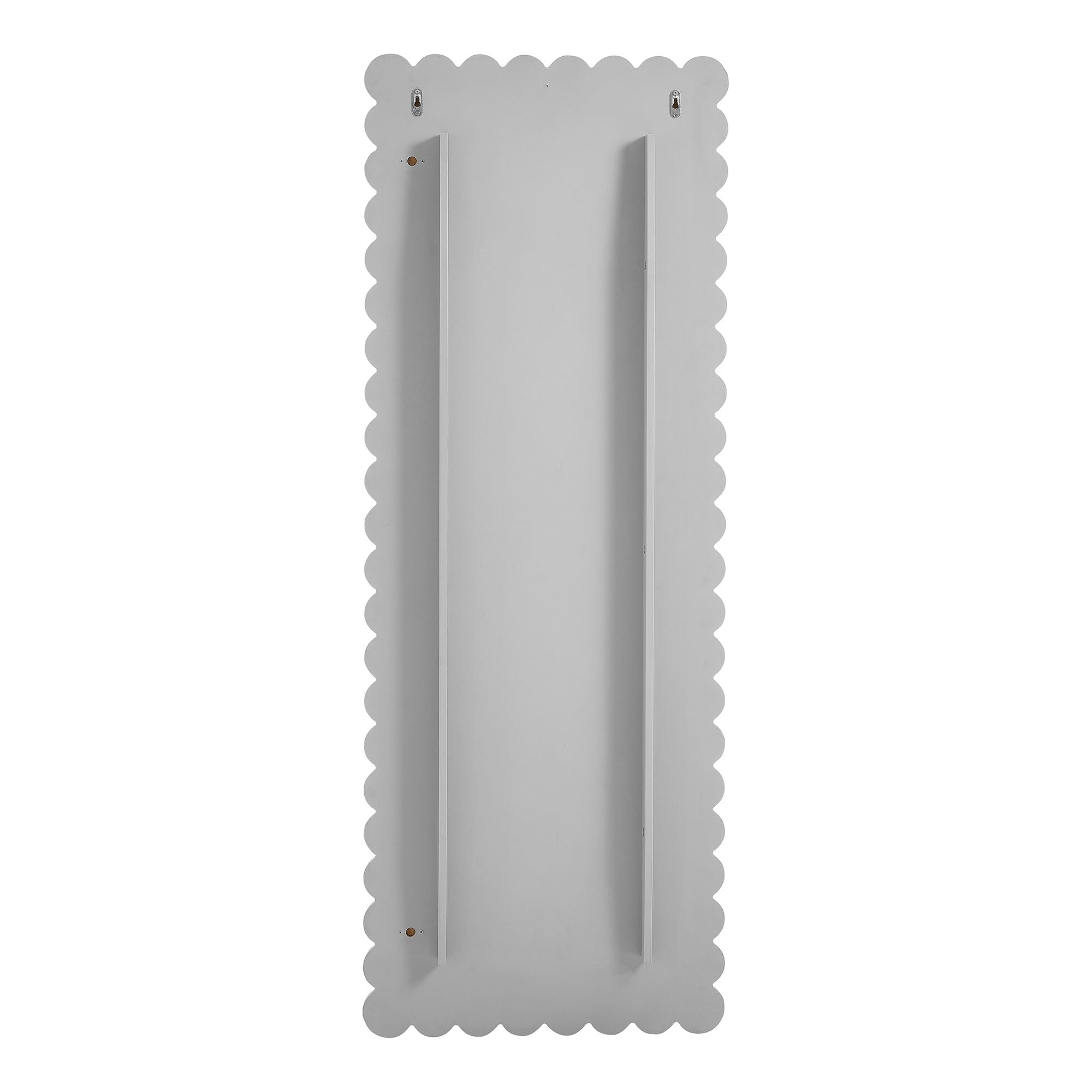 Scalloped Full-Length Floor Mirror Light Gray