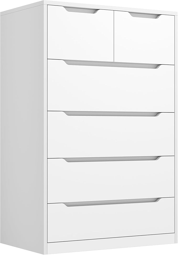 6 Drawer Dresser Tall Black Chest of Drawers